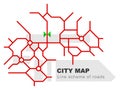 City map. Line scheme of roads. Town streets on the plan. Urban environment, architectural background. Vector Royalty Free Stock Photo