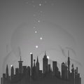 Abstract city with stars