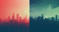 Abstract cityscape with skyscrapers and buildings, AI Royalty Free Stock Photo