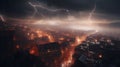 Abstract cityscapes shapes colors patterns dynamic lightn one generative AI