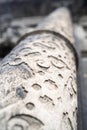 LVIV, UKRAINE - october 13, 2019 Abstract classic interior fragment, decorative column texture. Architectural detail of marble