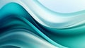 Abstract clean peppermint blue waves design with smooth curves and soft shadows on clean modern background