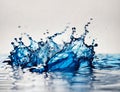 Abstract Clear Blue Water Liquid drips scattered Royalty Free Stock Photo