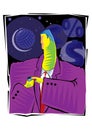 Abstract Clipart of Businessman on a cell phone Royalty Free Stock Photo