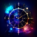 Abstract clock background. Time concept. Vector illustration for your design. AI Generated Royalty Free Stock Photo