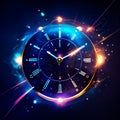 Abstract clock background. Time concept. Vector illustration for your design. Generative AI Royalty Free Stock Photo