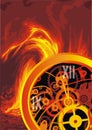 Abstract clock machine background