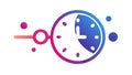 Abstract Clock Time Management Circular Icon, vector design Generative AI Royalty Free Stock Photo