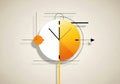 Abstract clock visualization with pie chart elements symbolizing time progress and analytics Royalty Free Stock Photo