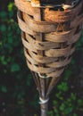 Abstract close up bamboo tiki torch