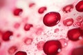 Abstract close up of blood cells in blurred background with copy space for text placement