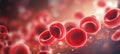 Abstract close up of blood cells in blurred background with copy space for text placement