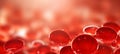 Abstract close up of blood cells in circulatory system with blurred background and copy space