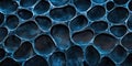 Abstract close-up of blue cellular structure with intricate patterns and textures Royalty Free Stock Photo