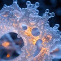 Abstract close-up of colorful bubbles with intricate structures and light Royalty Free Stock Photo