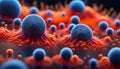 abstract close-up of 3D microscopic bacteria, microscope view,
