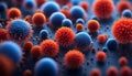 abstract close-up of 3D microscopic bacteria, microscope view,