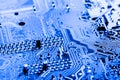 Abstract, Close up at electronic circuits, we see the technology of the mainboard, which is the important background of the comput Royalty Free Stock Photo