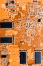 Abstract, Close up at electronic circuits, we see the technology of the mainboard, which is the important background of the comput Royalty Free Stock Photo