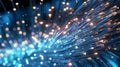 Abstract close up fiber optics light for background. Generative AI. Royalty Free Stock Photo