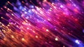 Abstract close up fiber optics light for background. Generative AI. Royalty Free Stock Photo