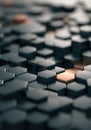 Abstract close-up of hexagonal shapes in a modern design