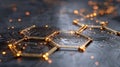 glowing hexagons circuit board design Royalty Free Stock Photo