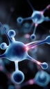 Abstract close-up of interconnected neurons, representing network, nervous system, and neural activity.