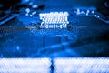 Abstract,close up of Mainboard Electronic background. logic board,cpu motherboard,circuit,system board,mobo Royalty Free Stock Photo