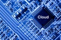 Abstract,close up of Mainboard Electronic computer background. cloud storage Royalty Free Stock Photo