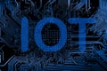 Abstract,close up of Mainboard Electronic computer background. IOT,Internet of Things Royalty Free Stock Photo