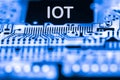 Abstract,close up of Mainboard Electronic computer background. IOT,Internet of Things Royalty Free Stock Photo