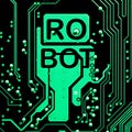 Abstract,close up of Mainboard Electronic computer background. RO BOT