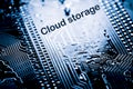 Abstract,close up of Mainboard Electronic computer background. cloud storage cloud ,storage Royalty Free Stock Photo