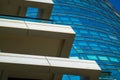 Abstract close-up of a modern glass building with reflective windows Royalty Free Stock Photo