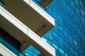 Abstract close-up of a modern glass building with reflective windows Royalty Free Stock Photo