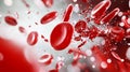 Abstract Close Up of Red Blood Cells Flowing in a Blurred Light Royalty Free Stock Photo