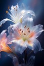 Abstract close up of a spectral lily, spectral lighting