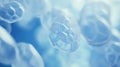 Floating Translucent Spheres With Cellular Structure on Blue Background Royalty Free Stock Photo