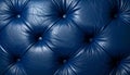 Abstract Deep Blue Tufted Leather Texture with Diamond Pattern and Button Details upholstery Royalty Free Stock Photo