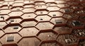 Hexagonal Circuit Board with Microchips, Digital Technology, Futuristic Design Royalty Free Stock Photo