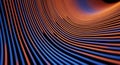 Abstract Wavy Lines of Orange and Blue Forming a Tunnel Effect background wave Royalty Free Stock Photo