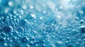 Close-up abstract of water bubbles, displaying reflective and shiny sudsy droplets, ideal for a wallpaper background, AI Generated