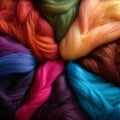 Abstract Close-Up Views of Vibrant Wool Textures