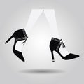 Abstract close up women Spanish high heel shoes with legs walking Royalty Free Stock Photo