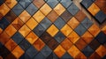 Abstract closeup background of sharp, angular triangular shapes, showcasing geometric symmetry