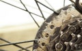 Abstract closeup of bicycle gear