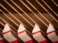 Abstract closeup of the interior of an upright piano