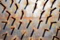 Abstract closeup rusty steel bar wall background, industry style wall design, construction concept