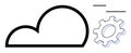 Cloud Computing Integration with Gear Symbol Representing Technology and Optimization Royalty Free Stock Photo